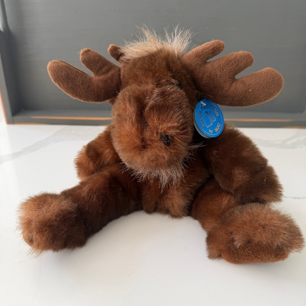 Vtg Purr-Fection MJC Baby Harley Jr Moose Plush Brown Stuffed Animal 02045S 1992